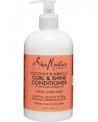 Shea Moisture Après Shampooing Curl Shine coco et hibiscus Conditioner 384ml